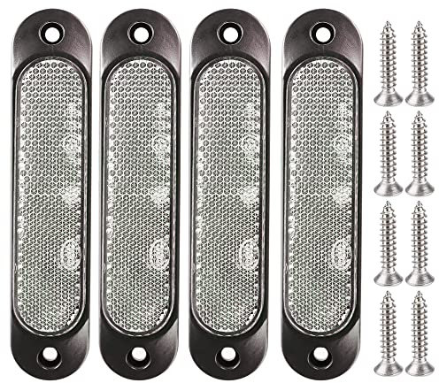 Gebildet 4Piezas 12V-24V Marcador Lateral Delantero 27 LED Remolque Camión, Marcador LED Trasero Remolque Estacionamiento Intermitente Luces para Vehículo(Blanco)