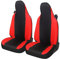 Auto Accessori Lupex Autositzbezüge kompatibel mit Smart fortwo 450 451 und 453 1 2 3 Serie Stoff Polyester (Schwarz-Rot)