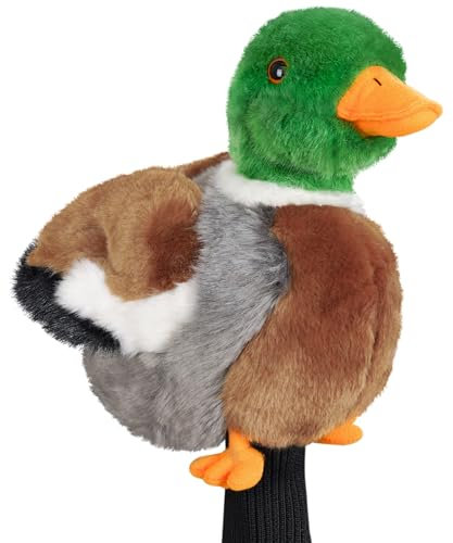 Funny Driver Headcover, Plush Golf Club Covers Long Neck, Animal Headcover, Fairway Wood Hybrid Headcover, Headcovers for Golf Clubs Fits Men and Women,Driver Headcover Animal for Present,Mallard Duck