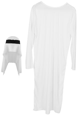 Herrenkostüm Karnevalskostüm Arabische Kleidung Thobe L Xl Weiß 1 Satz