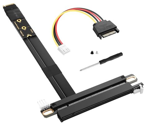 SinLoon M.2 NGFF NVMe Key M to PCIe 3.0 X16 Extender Cable M.2 to PCI-E 3.0 X16 Female Riser Cable for M2 2230 2242 2260 2280 20CM