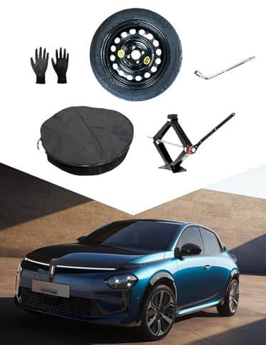 Kit Ruotino di Scorta 16 compatibile con Nuova Lancia Ypsilon 2024 con Cric, Chiave, Guanti e Sacca