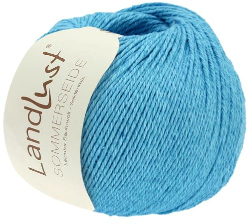 LANA GROSSA Landlust Sommerseide | Feines & leichtes Baumwoll-Seidengarn | Handstrickgarn aus 50% Seide & 50% Baumwolle | 50g Wolle zum Stricken & Häkeln | 170m Garn FB 58