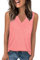 Débardeur sans manches pour femme - Couleur unie - Col en V - Décontracté - Pour la gym, la course à pied, la course à pied, le sport, le sport, la course - Gilet long léger et uni - T-shirt d'été à
