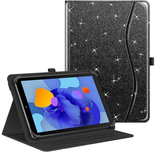 FINTIE Custodia Universale per Tablet 10 Pollici, [Multi-angli] Protettiva Stand Case per TECLAST, Blackview, SEBBE, HiGrace, DOOGEE ecc, Cover Compatibile con Tablet 9 - 10.9, (Y-Glitter Nero)