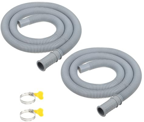 PATIKIL 3.3Ft Air Conditioner Drain Kit, 2 Set Universal AC Drain Hose Connector Hose with Clamp & Rubber Adapter for Mini-Split Window Portable AC Unit Dehumidifier Faucet, Gray