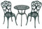 GIANTEX 3 TLG. Bistro Set, Bistrotisch mit 2 Stühlen, Gartenmöbel Set Aluminiumguss, Balkonset wetterfest, Runder Gartentisch, Balkonmöbel Terrassenmöbel Outdoor, Garten Sitzgruppe Gartengarnitur