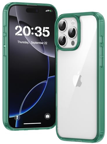 Voyahülle Clear Case for iPhone 16 Pro, Ultra Thin, Shockproof TPU Cover, Anti-Yellowing, Crystal Clear, Phone Case for Apple iPhone 16 Pro - Green