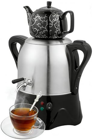 Bollitore elettrico per tè turco, Samovar elettrico con funzione di mantenimento del calore, spegnimento automatico e protezione contro l'ebollizione a secco, teiera in acciaio inossidabile da 3 litri