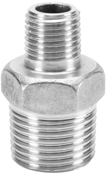 OSNEEOIY Stainless Steel Wire reducing Joint NPT American-Made Four-Point to Three-Point Hexagonal Internal Reducer Double-Headed Outer Pipe Fitting Teeth(G3/8*G1/4)