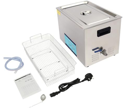 MIIWWOWO 30L Industrial Ultrasonic Cleaner, 600W Ultrasonic & Heater with Dual Frequency (28/40KHz), Digital Stainless Steel Cleaning Machine with Timer for Auto Parts Jewellery Tools, 55.9x33x33cm