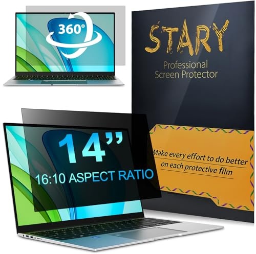 STARY 360 °Sichtschutzfolie Laptop 1416:10,Abnehmbarer 14Blickschutzfolie | Anti Blaulicht Blendschutz Displayschutz,Blickschutzfilter für Lenovo/HP/Dell/Acer/Samsung/Asus(Breite:30,2 cm,Höhe:18,8 cm )