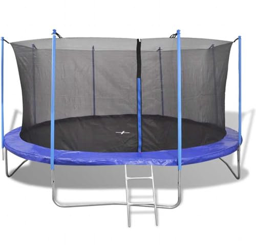 vidaXL Five Piece Trampoline Set 4.26 m Safety Net Pad Rain Cover Ladder Kids