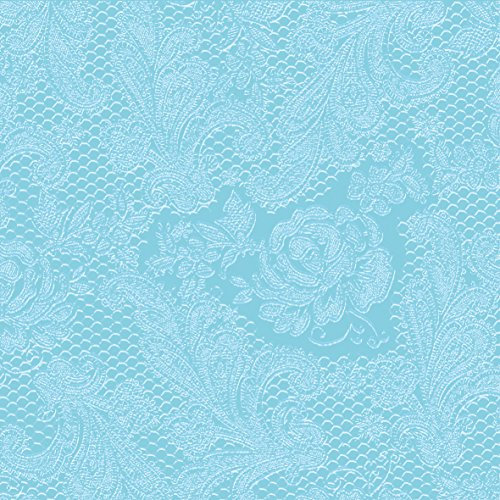 Servietten Lace embossed aqua 33 x 33 cm ppd 1332057