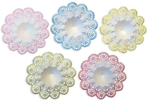 Kunze Biedermeiermanschetten Batik, 5 Farben Sortiert, 25 Stück, Gr. 10, Ø 23 cm