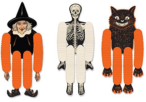 Beistle 3 Marionette di Carta da Appendere Halloween Taglia Unica