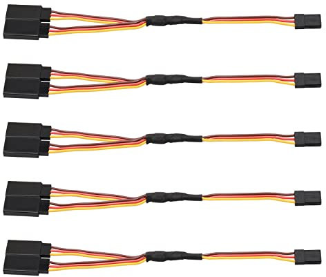 Pxyelec 15cm Servo RC 1 to 2 Y Cables Male to Female Extension Lead Wire Cable for KK MWC Eagle Control Board Pack of 5