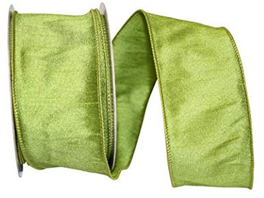 Reliant Ribbon Dupioni Supreme Schleifenband mit Drahtrand, 5,4 cm x 20 m, grünes Gras
