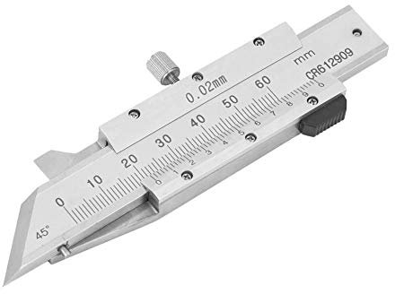 Fasenmessschieber 0-50 mm aus Edelstahl, LG22 Präzisionsmesswerkzeug mit 0,02 mm Ablesewert, Hohe Genauigkeit für Mechanische Fertigung und Glasverarbeitung