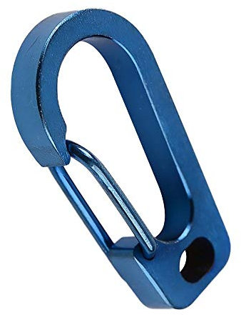 POWERTOOL Outdoor Climbing Keychain,1PCS Titanium Alloy Key Ring D-Ring Mountaineering Hook Keychain(Blue)