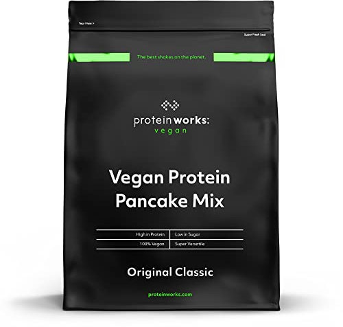 The PROTEIN WORKS - Vegan High Protein Pancake Mix | Low Sugar & High Protein | Slow Release Carbs | High Protein Breakfast | Plant Based Breakfast | 12 Servings | Original Classic | 1kg