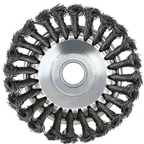 Filo di Acciaio Testa rifilatore per Esterno, Circolare Filo di Spazzola per Erba Giardino Tosaerba Testa per utensile, per Curare da Giardino Decespugliatore, Trimmer Professionale (6 pollici)