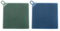Steuber Silikonpads Topflappen 2er Set grün-blau, Untersetzer mit Noppen für Pfanne & Topf