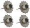 LB H&F Set 4 x Adventskranz Stecker (Kerzenhalter Stabkerzen Silber)
