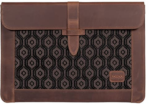Londo OTTO466 Top Grain Leather Macbook Bag - Laptop Sleeve for MacBook Pro and MacBook Air - 13.3 Inch - 13 Inch - iPad Pro 12.9 Inches - Compatible with M1 and 2020 Model (Cinnamon, 16-inches)