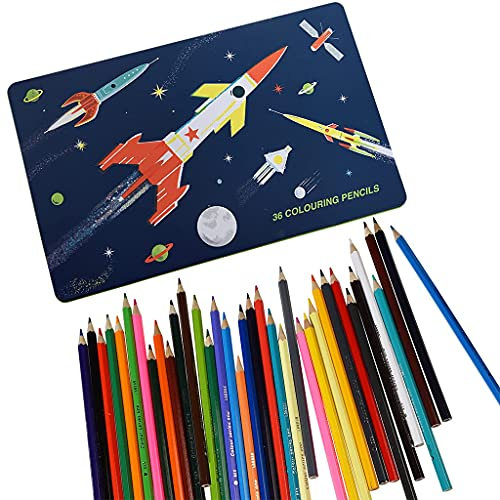 Space Age 36 Buntstifte in einer Dose
