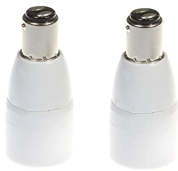 ShuoHui 2 Stück B15 B15D / BA15D Adapter auf E14 Sockel Converter für Halogen und LED Stiftsockel Neu
