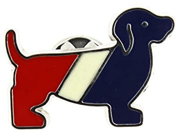 Pin's Chien Basset Bleu Blanc Rouge - Animaux - qualité de finition - Epingle - Broche - Badge - FRANCE PATRIOTE