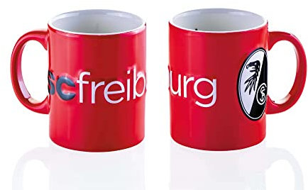 Sportclub Freiburg SC Tasse - Relief - rot Kaffeetasse Kaffeepot Mug - Plus Lesezeichen Wir lieben Fußball