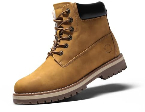 Bruno Marc Stivali Uomo da Neve Stivali Invernali Classici Scarponcino Foderata Caldo Antiscivolo Comode,Size 42,Giallo,SBSB226M-E