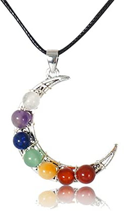 Soulnioi Collar con colgante de cristal curativo de energía natural de diferentes formas para regalo de cumpleaños, Cristal Piedra, Cristal