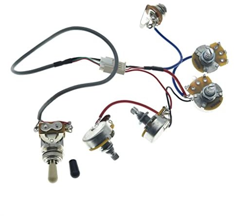 Guitar Prewired Wiring Harness Humbucker Solderless Wiring Harness 2V2T with 500K Pots and 3 Way Toggle Switch For LP Standard Series