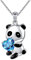 Yienate Cristal Panda Collar Gargantilla Plata Azul Corazón Cristal Collar Panda Oso Colgante Collar Cadena Corazón Amor Collar Lindo Animal Collar Joyería Regalo para Mujeres Niñas