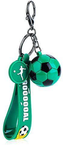 Cobee Fußballgeschenke Schlüsselanhänger, inspirierende Silikon Schlüsselanhänger, Fußball Schlüsselanhänger für Jungen Mädchen Teenager Sportschule Karneval Belohnung, Partygeschenke (grün)