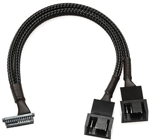 CRJ 14-Pin PWM GPU Dual Fan Adapter Cable for Connecting 3-Pin and 4-Pin Fans to RTX 2000 Series Graphics Cards