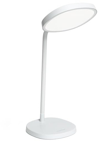 Lumie Task | Hoch verstellbare, helle LED-Lichttherapie-Schreibtischlampe gegen den Winterblues, kristallklare Beleuchtung, maximaler Sehkomfort, verbesserte Stimmung und Energie | Nebelweiß