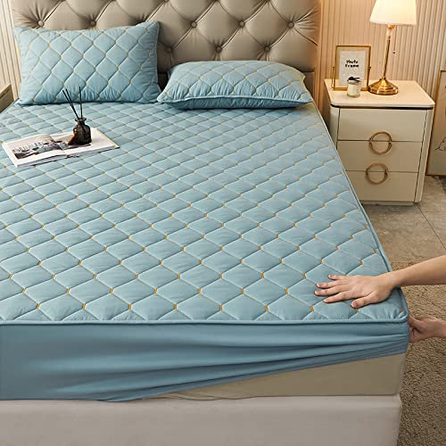 JIANINGHOME Bettlaken mit,150x200,Mikrofaser Matratzenauflage Superweich Matratzen Topper Tiefe Tasch