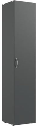Lomadox Schrank Stauraumschrank 1-türig, mit 6 Böden, Graphit, B/H/T ca. 30/185/40 cm