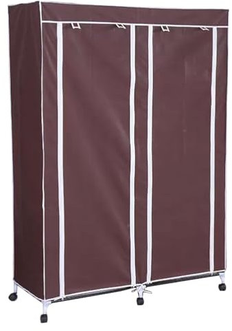 Kleiderschrank Tragbarer Kleiderschrank Kleiderschrank zum Aufhängen von Kleidung Freistehender Kleiderständer aus Stoff auf Rädern Temporärer Schrank für Wohnzimmerschrank