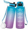 Vikaster Unisex-Youth SDG-ZY-1500ML Sport Auslaufsicher, BPA Frei, Trinkflasche für Yoga, Fitness, Camping, Outdoor, Blau-Lila 1.5L, 1500ml