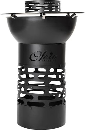 Oleio BBQ Grill- und Feuerstelle, 60cm Grillschale & 40cm Feuertonne, Inkl. 70cm Plancha Grillplatte und Grillrost, Hitzebeständig, Für Holzkohle & Scheitholz, Plancha Grill, Feuertonne für den Garten