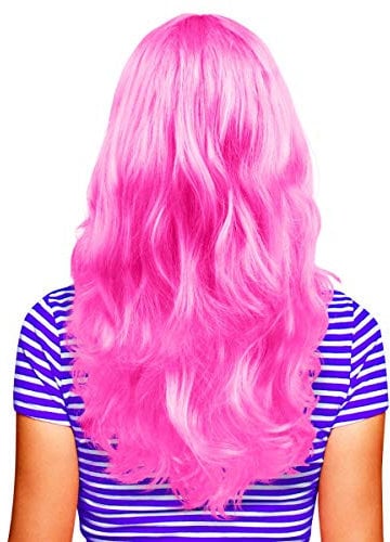 Hatstar Sexy Damen Langhaar Perücke | Frauen Wig lockig - gewellt | Accessoire für Fasching, Karneval und Motto Party (rosa)