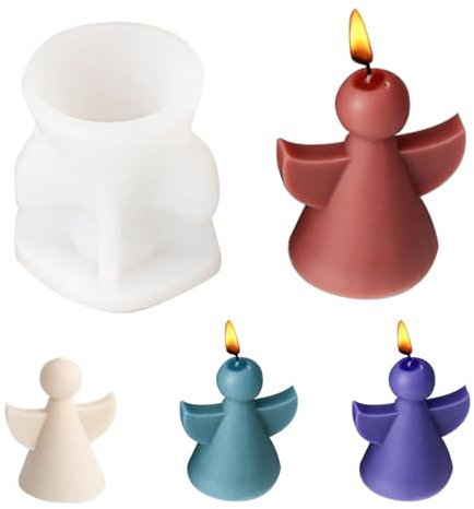 FZQBEY 3D Engel Silikonformen Gießformen Kerzenformen zum Gießen, Kerzen Silikonform 3D Engel Silikon Kerzenform, DIY Engel Gießformen Silikon Kerzen Formen Silikon für Kerzen Seife Gips Handwerk