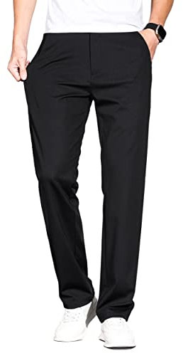 ziilay Golfhose Herren Lang Jogginghose Sporthose Sweathose leichte Sommerhose Vier-Wege Stretch 8292bBK35W32L