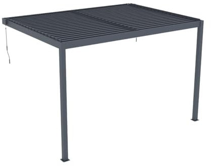 Vente-unique - Pérgola adosada bioclimática de Aluminio con láminas orientables 11,85 m² - MANDELLO