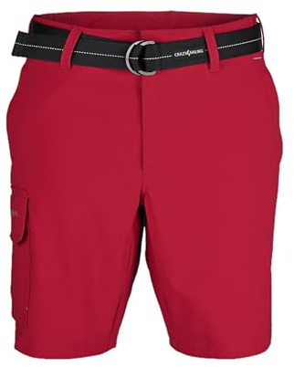 crazy4sailing Unisex Deck Segel‑Shorts – schnelltrocknend, Ultraleicht & Stretchy, UPF 40 Schutz, Abriebfest verstärkter Sitz, praktische Taschen, elastischer Bund inkl. Gürtel Rot L